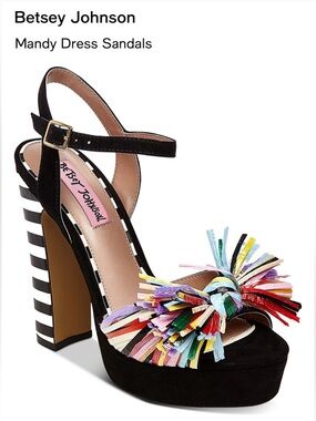 I’M LOOKING FOR THESE Betsey Johnson Mandy Black Platform Sandals w/ Tassel